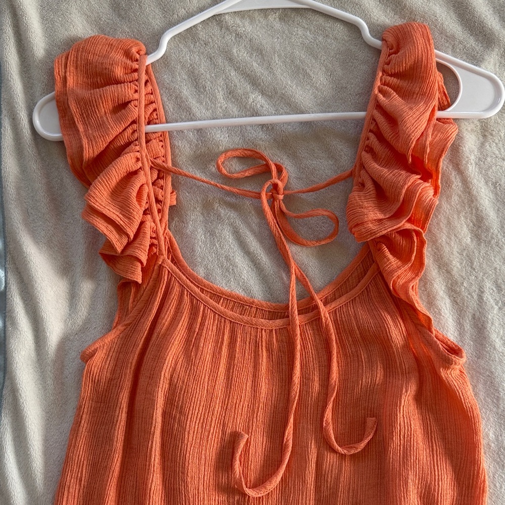 Mine Orange Ruffle Tank Top - Picture 2 of 3
